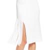 imageDress the Population Womens Rory Sleeveless Stretch Midi Sheath Dress with FringeOffwhite