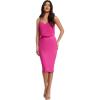 imageDress the Population Womens Alondra Blouson Tank Pencil Skirt Midi DressBright Fuchsia