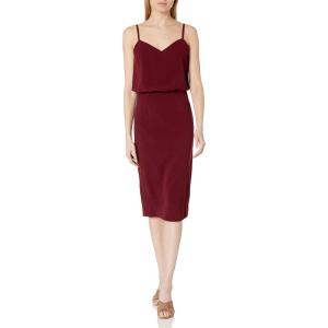 imageDress the Population Womens Alondra Blouson Tank Pencil Skirt Midi DressBurgundy