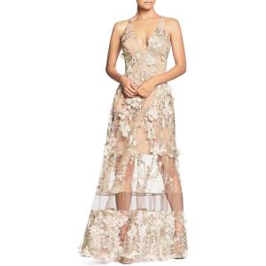 imageDress the Population Womens Sidney Sleeveless Plunge Neckline Fit and Flare Maxi DressCreamNude Gigi