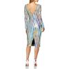 imageDress the Population Womens Emery Long Sleeve Stretch Sequin Midi SheathDressOpal Multi
