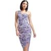 imageDress the Population Womens Magnolia Tie Dye Flowers Embroidered with Beads and Sequins Midi Bodycon Asymmetric Neck Dress Lilac Multi Large