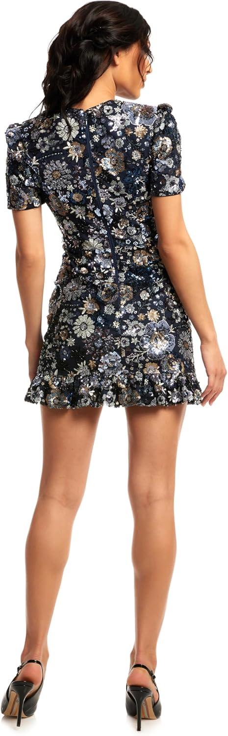 imageDress The Population Womens Brittany Bodycon Mini DressNavy Multi