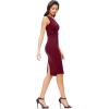 imageDress The Population Womens Martine Sleeveless Asymmetrical One Shoulder Side Pleat Bodycon Midi DressBurgundy