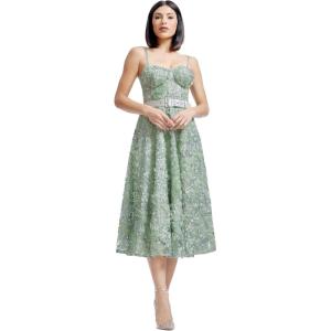 imageDress The Population Womens Mabel Fit and Flare Midi DressSage Multi