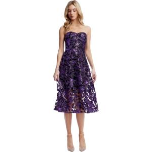 imageDress The Population Womens Sadie Fit and Flare Midi DressMidnight Plumblack