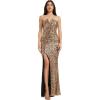 imageDress The Population Womens Fernanda Mermaid Floor Length DressGold