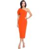imageDress The Population Womens Tiffany One Shoulder Bow Detail Midi Sheath DressPoppy