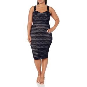 imageDress The Population Womens Nicole Sweetheart Neck Bodycon Midi DressBlack