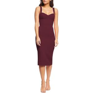imageDress The Population Womens Nicole Sweetheart Neck Bodycon Midi DressBurgundy
