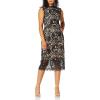 image:imageDress The Population Womens Claudette Lace Sheath Midi DressBlackNude