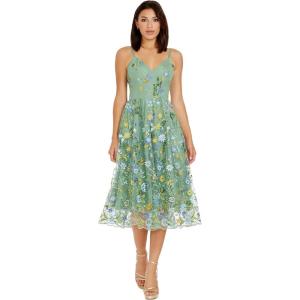 image:imageDress The Population Womens Maren Fit and Flare Midi DressSage Multi
