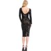 image:imageDress The Population Womens Emery Long Sleeve Stretch Sequin Midi Sheath Ddr147Black