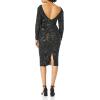 image:imageDress The Population Womens Emery Long Sleeve Stretch Sequin Midi Sheath Ddr147Black Geo