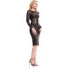 image:imageDress The Population Womens Emery Long Sleeve Stretch Sequin Midi Sheath Ddr147BlackNude