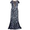 image:imageDress The Population Womens Emery Long Sleeve Stretch Sequin Midi Sheath Ddr147BlackNude Baroque
