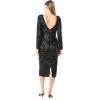 image:imageDress The Population Womens Emery Long Sleeve Stretch Sequin Midi Sheath Ddr147BlackNude Baroque