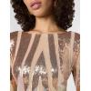 image:imageDress The Population Womens Emery Long Sleeve Stretch Sequin Midi Sheath Ddr147Blush Multi