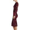 image:imageDress The Population Womens Emery Long Sleeve Stretch Sequin Midi Sheath Ddr147BurgundyBlack