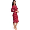 image:imageDress The Population Womens Emery Long Sleeve Stretch Sequin Midi Sheath Ddr147Rouge Red Multi