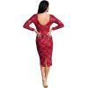 image:imageDress The Population Womens Emery Long Sleeve Stretch Sequin Midi Sheath Ddr147Rouge Red Multi