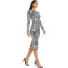 image:imageDress The Population Womens Emery Long Sleeve Stretch Sequin Midi Sheath Ddr147SilverBlack