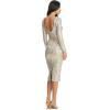 image:imageDress The Population Womens Emery Long Sleeve Stretch Sequin Midi Sheath Ddr147SilverNude