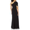 image:imageDress The Population Womens Georgina One Shoulder Bow Detail Trumpet Gown Long DressBlack
