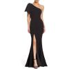 image:imageDress The Population Womens Georgina One Shoulder Bow Detail Trumpet Gown Long DressBlack
