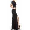 image:imageDress The Population Womens Georgina One Shoulder Bow Detail Trumpet Gown Long DressBlack