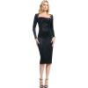 image:imageDress The Population Womens Pamela Bodycon Midi DressBlack