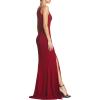 image:imageDress the Population Womens Amy Asymmetrical Neckline Sleeveless High Slit Maxi DressGarnet