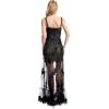 image:imageDress the Population Womens Anabel 3D Floral Embroidery Maxi Fit and Flare Sweetheart Neck Dress BlackNude Small