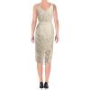 image:imageDress the Population Womens Aurora Plunging Spaghetti Strap Midi DressCream
