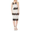 image:imageDress the Population Womens Aurora Plunging Spaghetti Strap Midi DressVera WhiteBlack