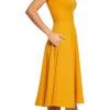 image:imageDress the Population Womens Catalina Solid Sleeveless Fit amp Flare Midi DressHoney