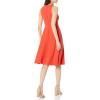 image:imageDress the Population Womens Catalina Solid Sleeveless Fit amp Flare Midi DressPoppy