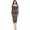 image:imageDress The Population Womens Pamela Bodycon Midi DressMocha