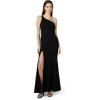 image:imageDress the Population Womens Amy Asymmetrical Neckline Sleeveless High Slit Maxi DressBlack