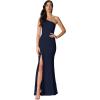 image:imageDress the Population Womens Amy Asymmetrical Neckline Sleeveless High Slit Maxi DressMidnight Blue