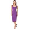 image:imageDress the Population Womens Sloane Rounded V Neck Bodycon Midi Dark Magenta Small US