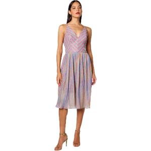 image:imageDress The Population Womens Haley Fit and Flare Midi DressBright Magenta Multi