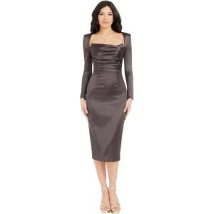 image:imageDress The Population Womens Pamela Bodycon Midi DressMocha