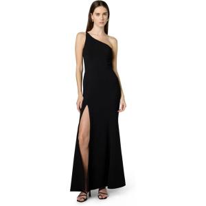 image:imageDress the Population Womens Amy Asymmetrical Neckline Sleeveless High Slit Maxi DressBlack