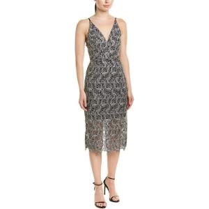 image:imageDress the Population Womens Aurora Plunging Spaghetti Strap Midi DressCharcoal GreyBlack