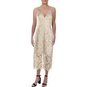 image:imageDress the Population Womens Aurora Plunging Spaghetti Strap Midi DressCream