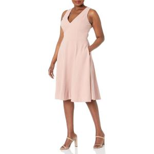 image:imageDress the Population Womens Catalina Solid Sleeveless Fit amp Flare Midi DressPowder Blush