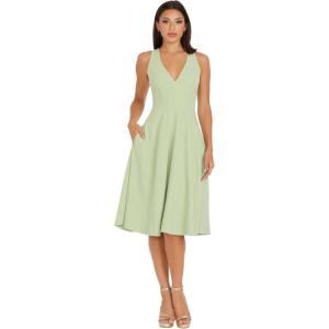image:imageDress the Population Womens Catalina Solid Sleeveless Fit amp Flare Midi DressSage