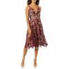 image:imageDress The Population Womens Blair Plunging Fit and Flare Midi DressBerryNude