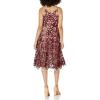 image:imageDress The Population Womens Blair Plunging Fit and Flare Midi DressBerryNude